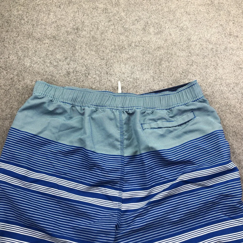 Nautica Swim Trunks Mens XL Blue Stripe Mesh Lined Elastic Waist Drawstring